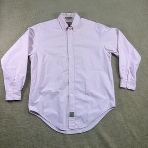 Naturalife The Big Shirt Pink‎ White Stripe Button Down Long Sleeve Men's Small